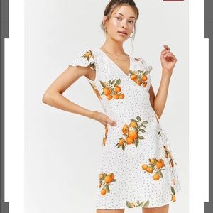 Forever 21 oranges print wrap dress
